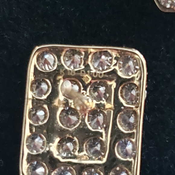 Final price drop2 carats tcw of diamonds rectangular earrings in 18k yellow gold - Picture 5 of 6